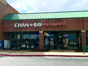 Pedicure area at Chan & Bay Nail Spa, a budget option near the Pavilion