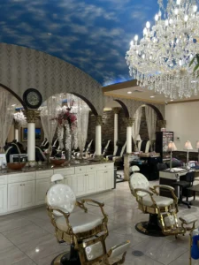 Interior of a premium wellness pedicure salon in a medical office district