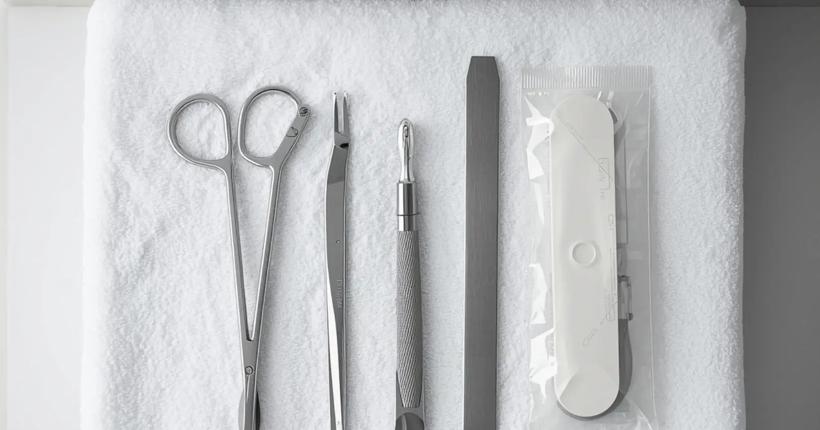 Clean and sterile nail tools in a salon