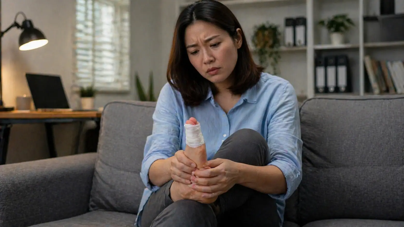 Megan, project manager with infected toe