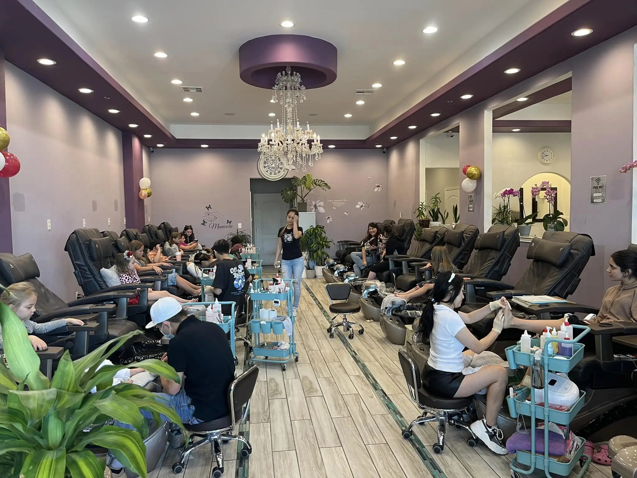 Modern pedicure area at Milan Nail Spa