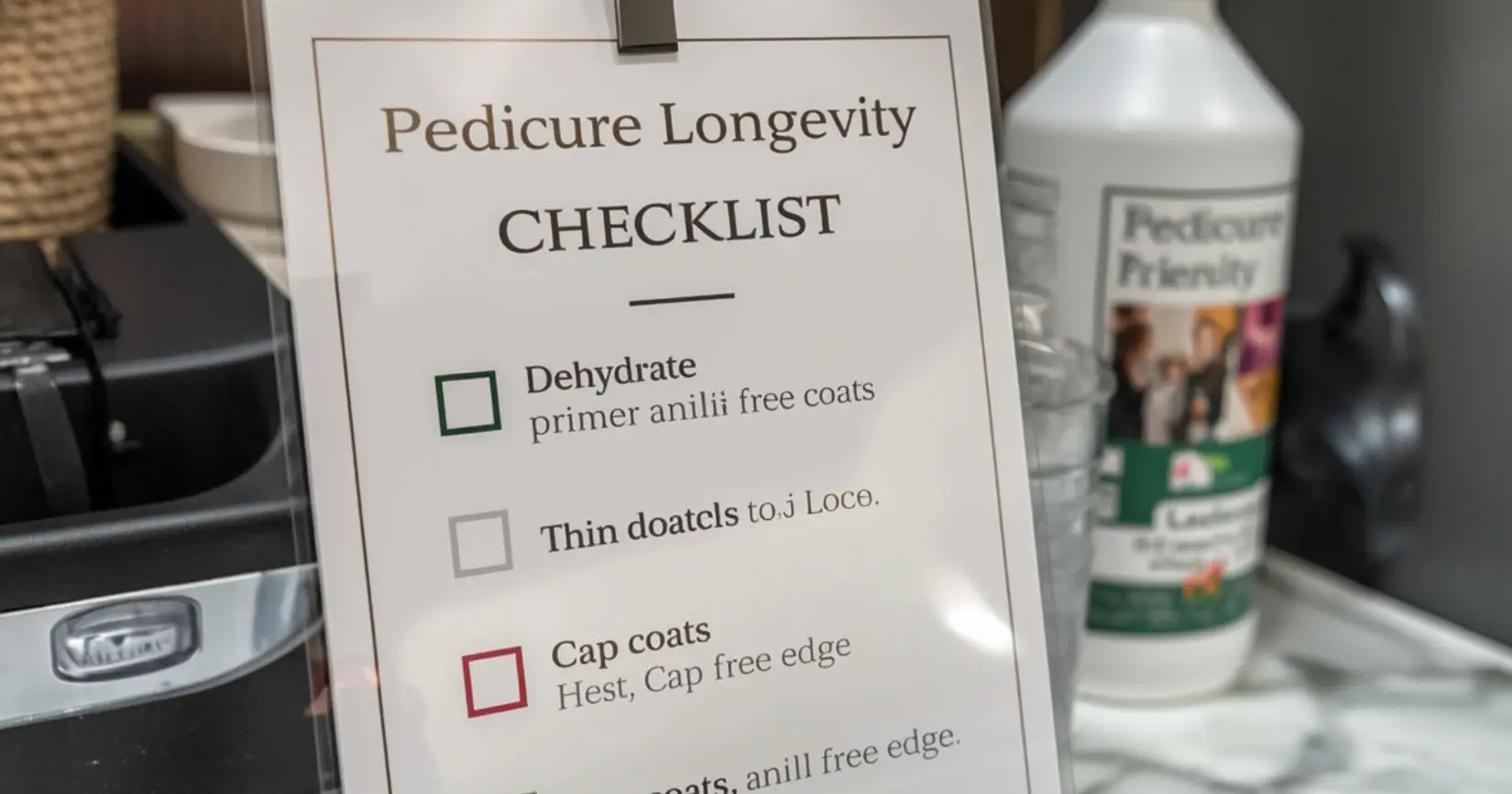 Nail station with a checklist