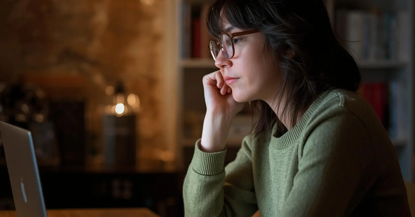 Person contemplating a choice, seeking advice