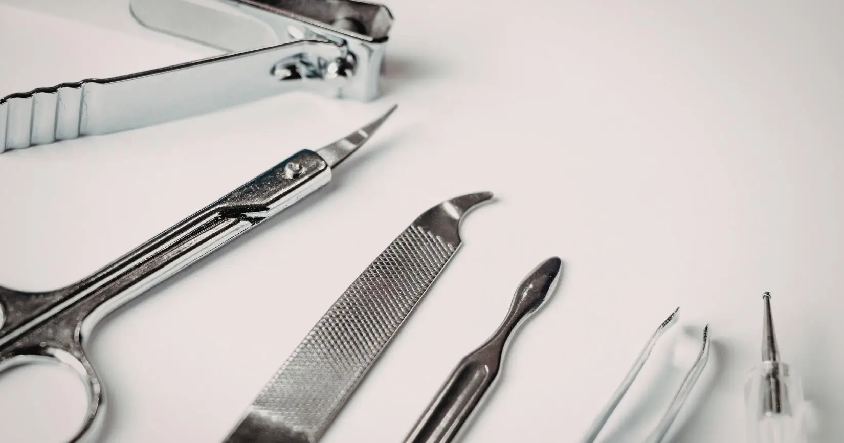 Sterilized pedicure tools in a salon