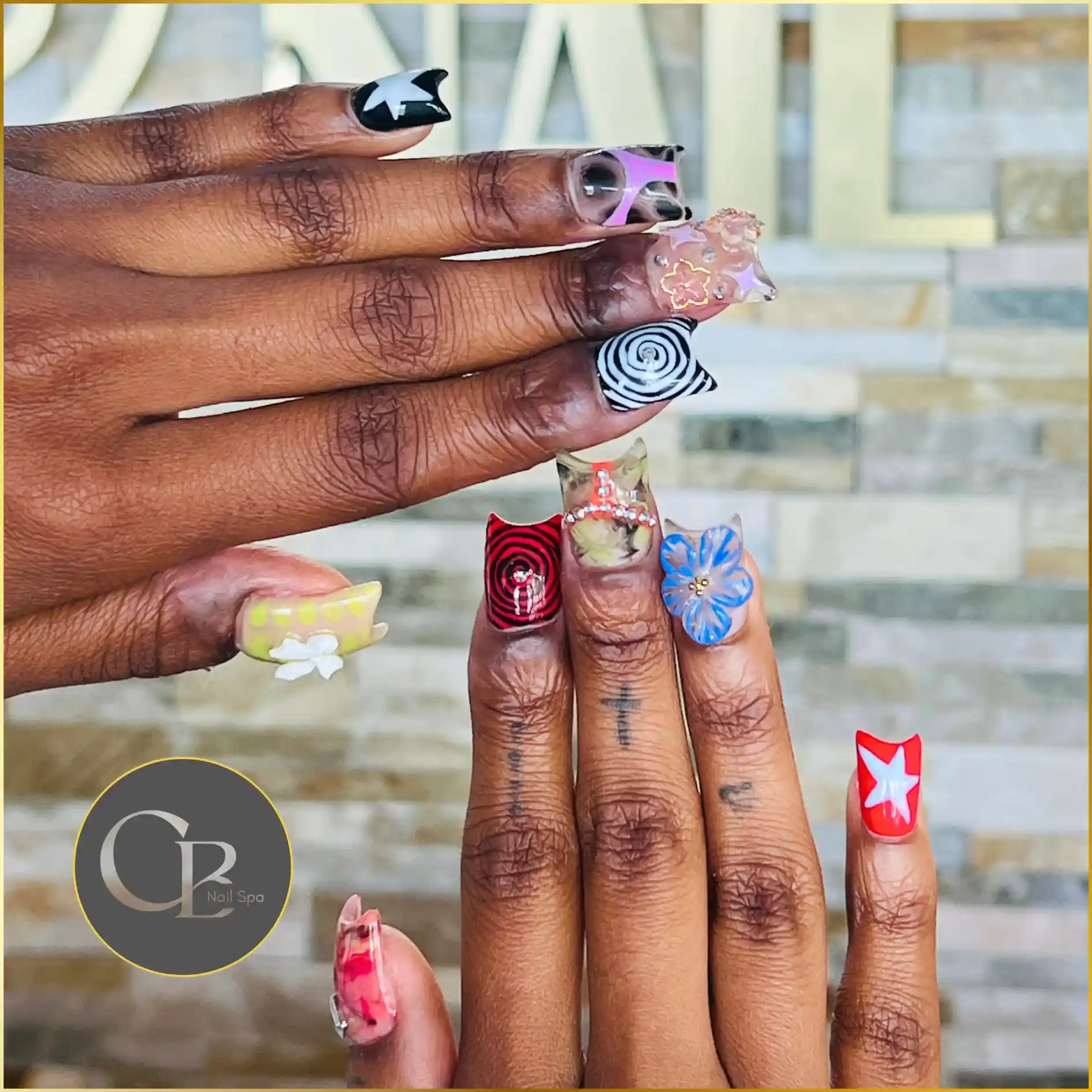 Cat Ears Square Nail Art nail design
