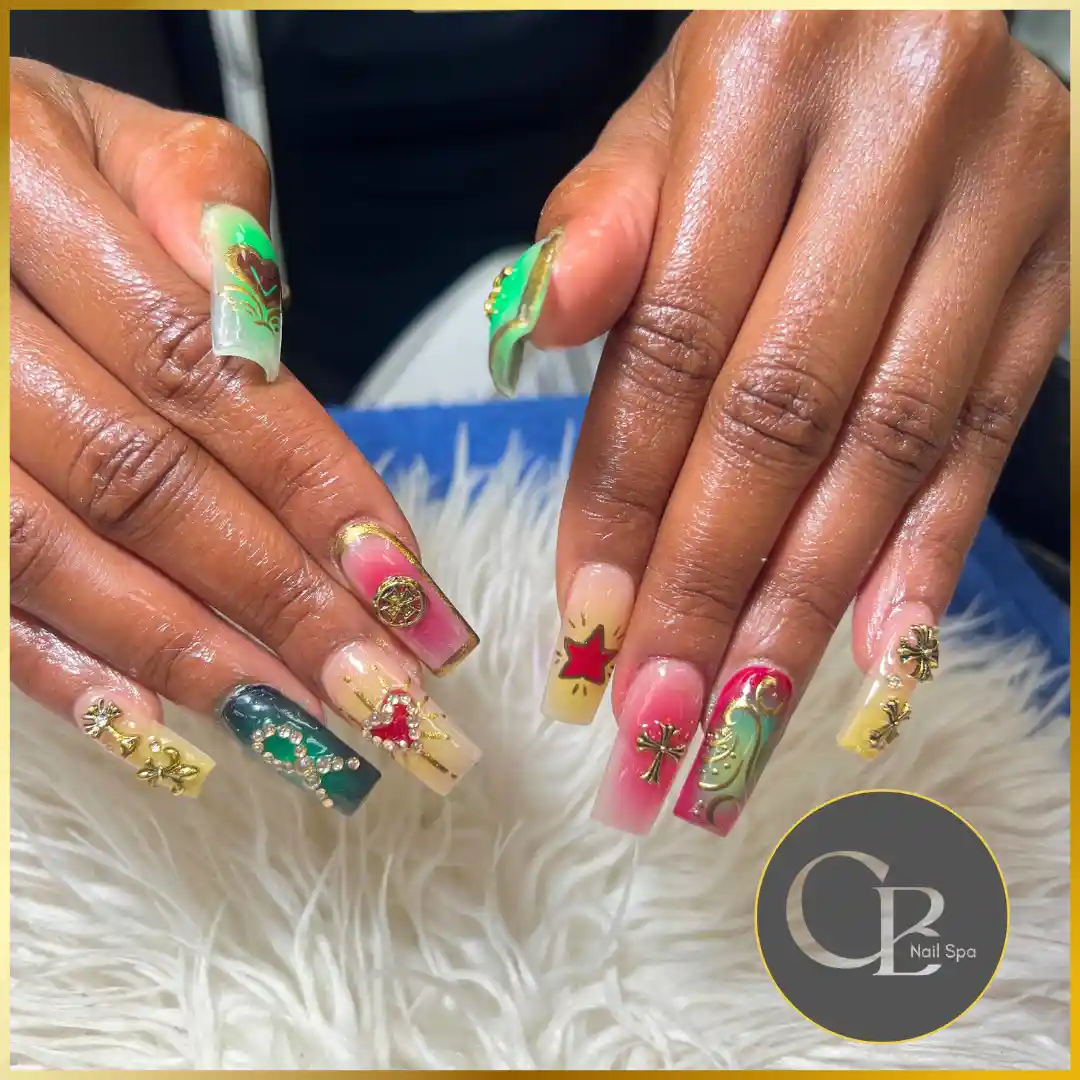Y2k Grunge Charm Nail Art nail design